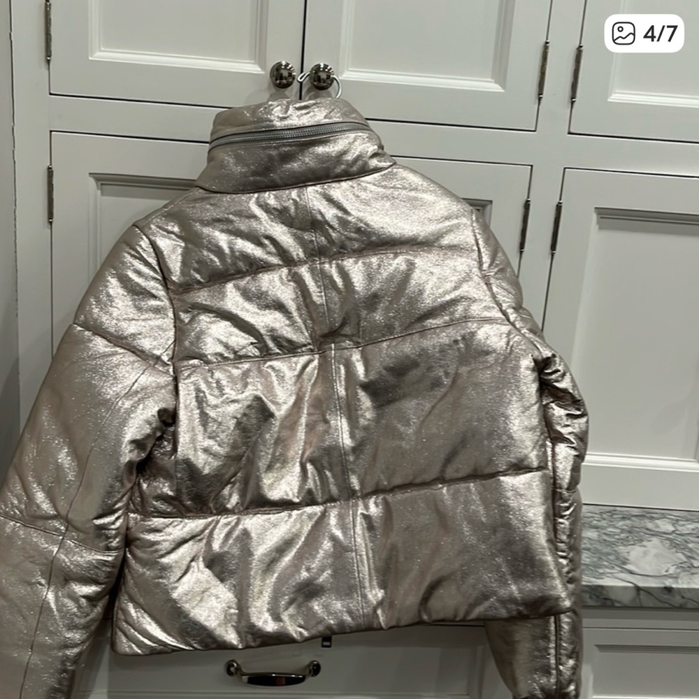 Walter Baker Metallic Silver Puffer Jacket